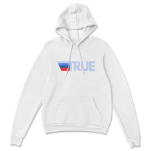 Load image into Gallery viewer, TTH Bella Canvas Hoodie White with multi color True logo
